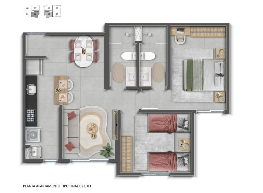 View Residence Pagani Palhoça – 2 quartos com suíte — foto 7